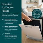 AirDoctor 2000 1-year filter combo pack product detail showing replacement filter install