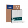 AD2500 replacement HEPA filter in front of its packaging, labeled as 100% genuine and AirDoctor certified.