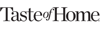 Logo of 'Taste of Home' on a black background